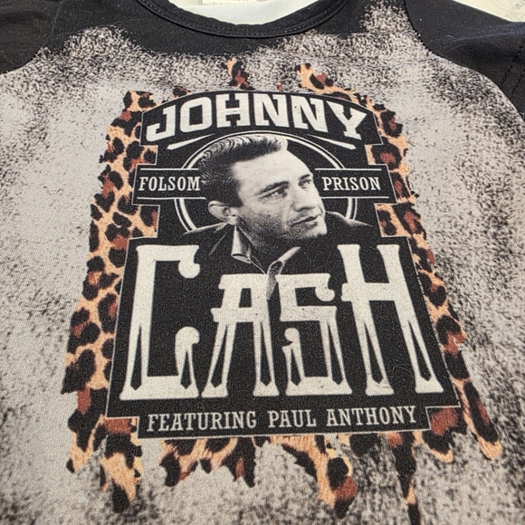 Johnny Cash Fringe T-shirt & Cow Print Flare Jeans Size 6-12 Months - Picture 7 of 15